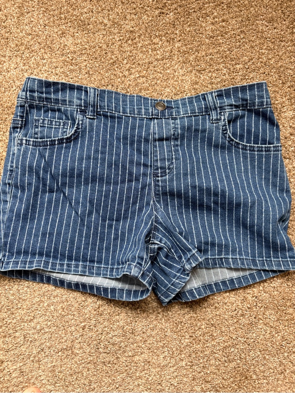 wonder nation Blue Pinstripe Denim Shorts